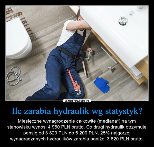 
    Ile zarabia hydraulik wg statystyk?