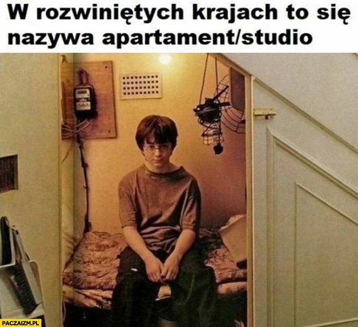 
    W rozwiniętych krajach to się nazywa apartament studio Harry Potter skrytka pod schodami