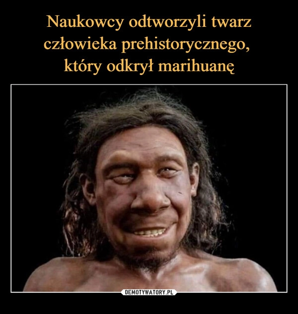 
    Naukowcy odtworzyli twarz człowieka prehistorycznego, 
który odkrył marihuanę