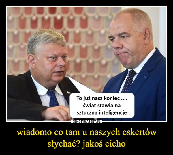 
    wiadomo co tam u naszych eskertów słychać? jakoś cicho