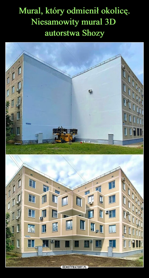 
    Mural, który odmienił okolicę. Niesamowity mural 3D 
autorstwa Shozy