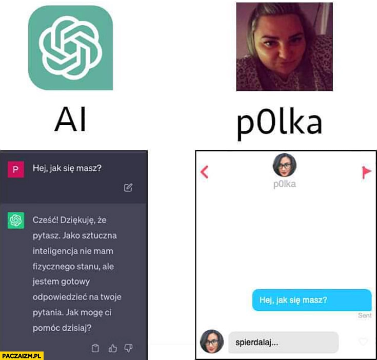 
    AI chatgpt vs polka rozmowa porównanie