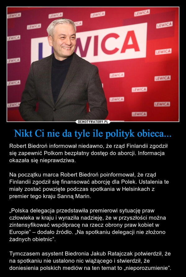 
    Nikt Ci nie da tyle ile polityk obieca...