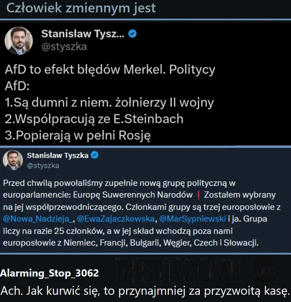 
    Człowiek zmiennym jest