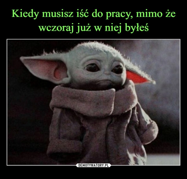 
    Kiedy musisz iść do pracy, mimo że wczoraj już w niej byłeś