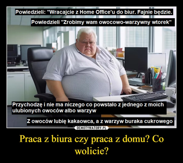 
    Praca z biura czy praca z domu? Co wolicie?