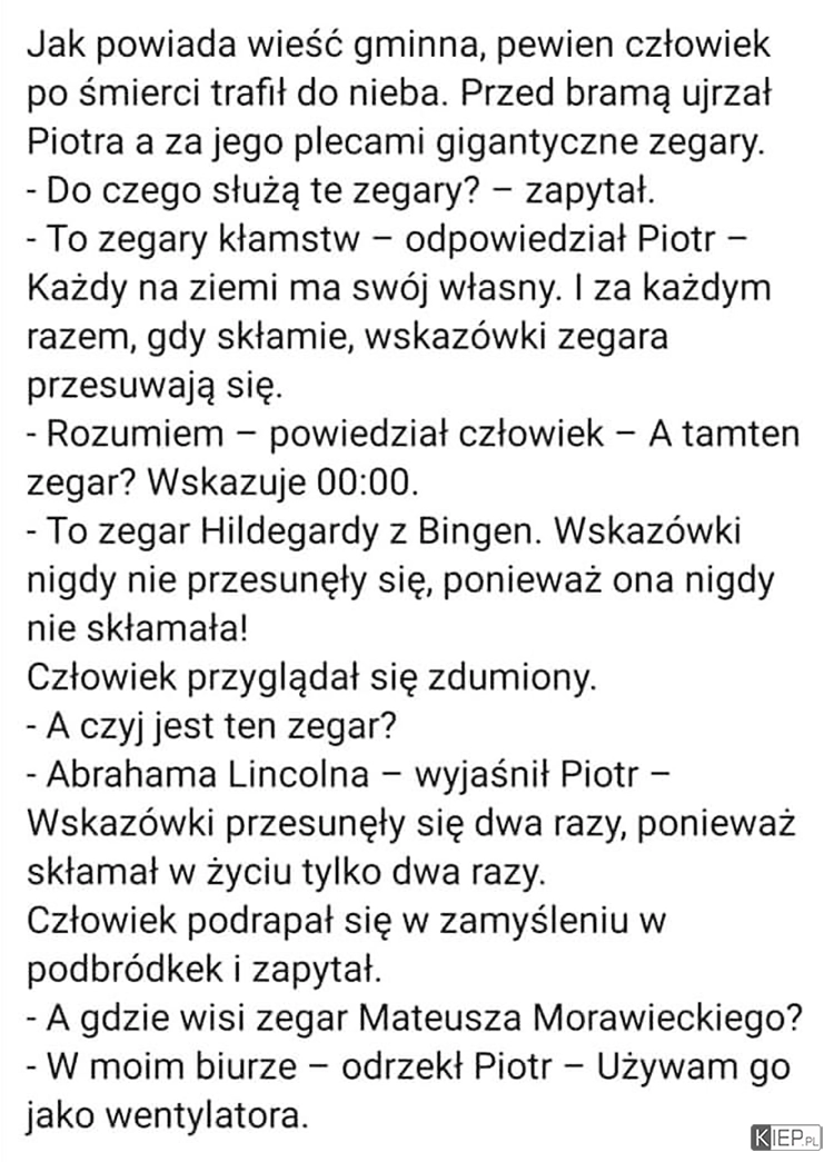 
    Każdy ma swój zegar 