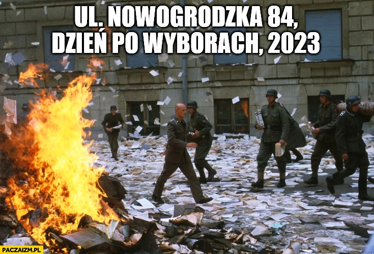 
    Ul. Nowogrodzka 84 PiS dzień po przegranych wyborach pali wszystkie dokumenty Niemcy druga Wojna Światowa