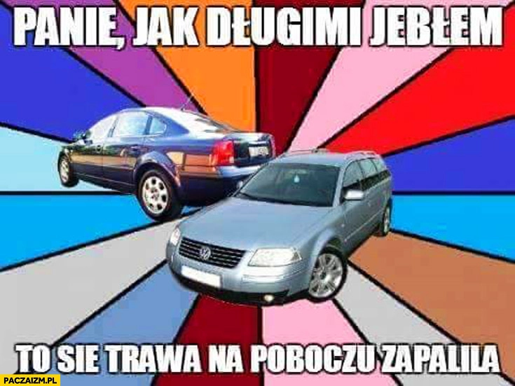 
    Panie jak długimi dałem to się trawa na poboczu zapaliła Mirek Handlarz Passerati