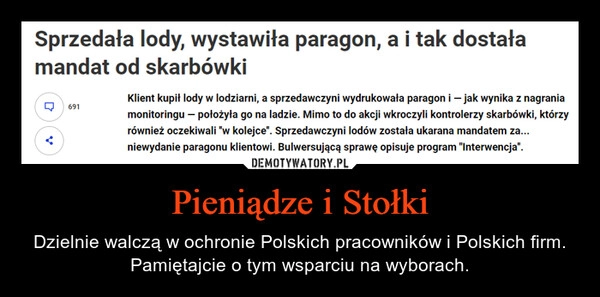 
    Pieniądze i Stołki