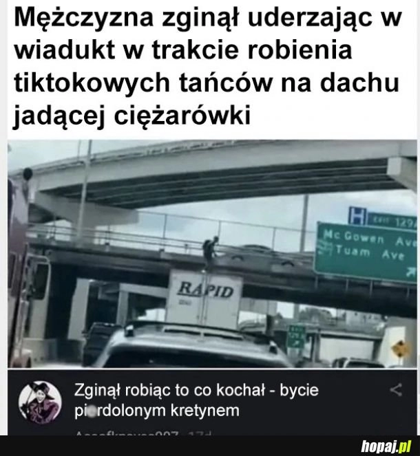 
    Zginął robiąc to co kochał