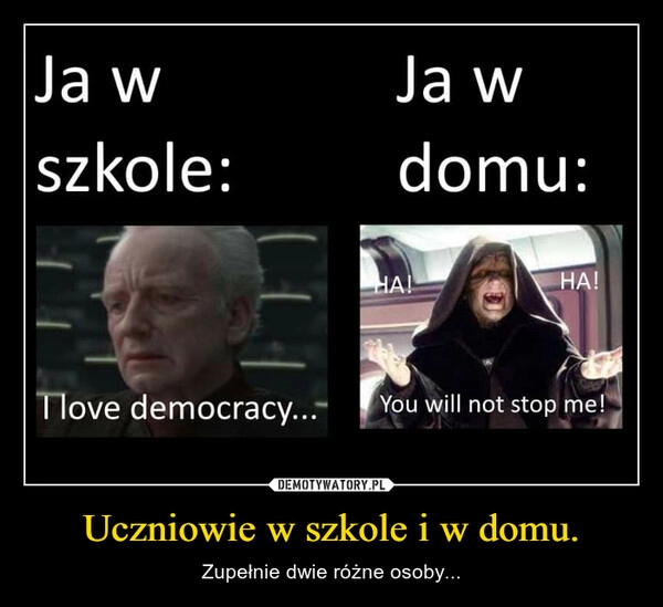 
    
Uczniowie w szkole i w domu. 