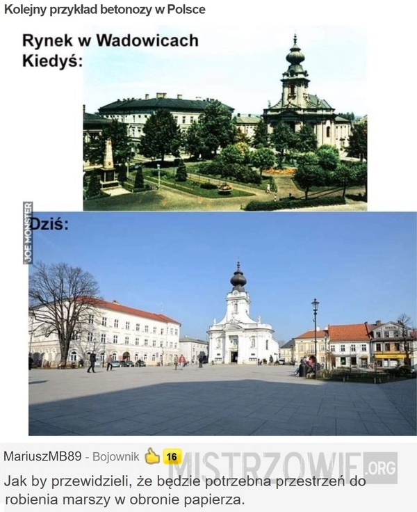 
    Kolejny przykład betonozy w Polsce