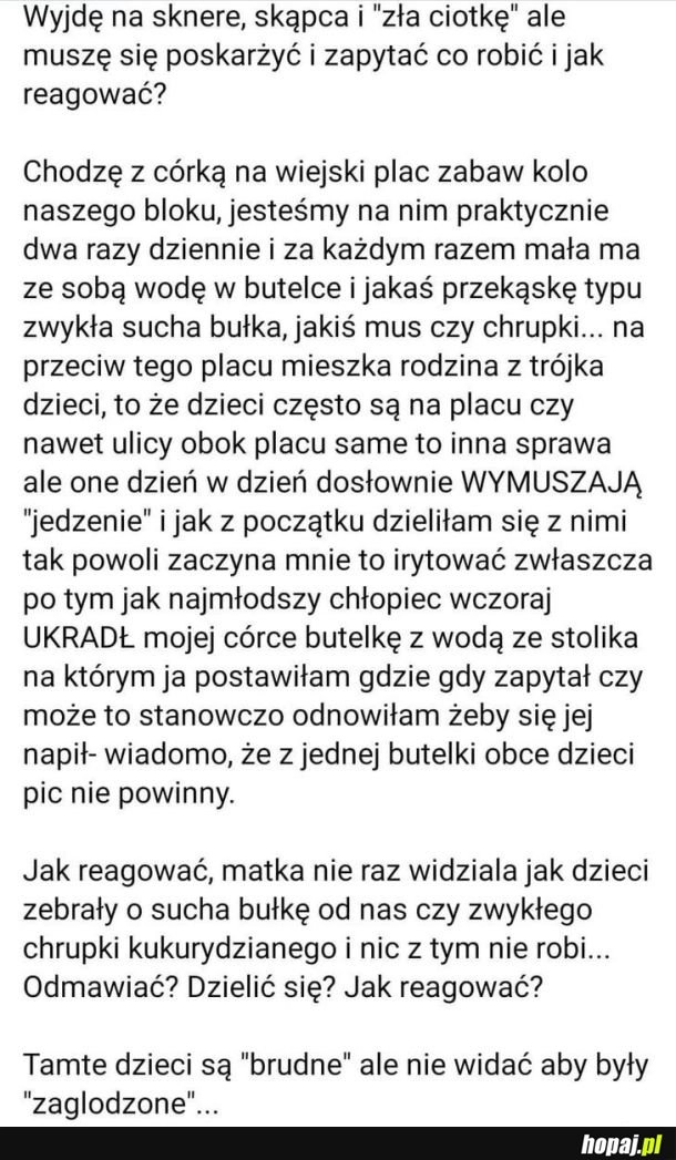 
    Problem z żebrającymi dziećmi na placu zabaw