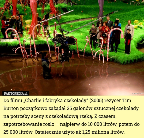 
    Do filmu „Charlie i fabryka czekolady” (2005) reżyser Tim Burton początkowo