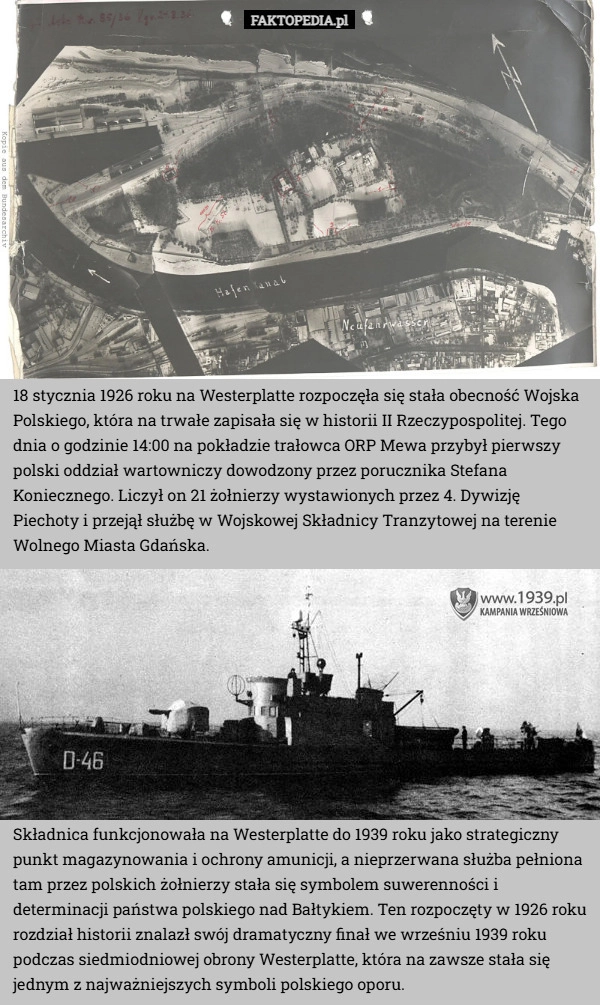 
    18 stycznia 1926 roku na Westerplatte rozpoczęła się stała obecność Wojska
