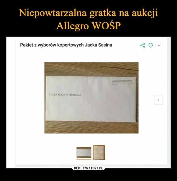 
    Niepowtarzalna gratka na aukcji Allegro WOŚP