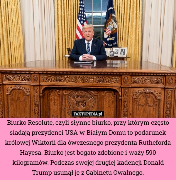 
    Biurko Resolute, czyli słynne biurko, przy którym często siadają prezydenci