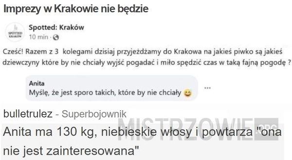 
    Imprezy w Krakowie nie będzie