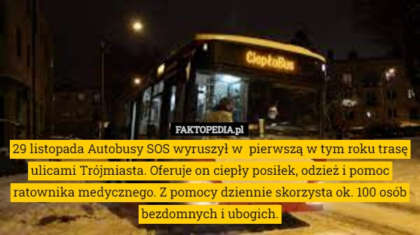 
    
			29 listopada Autobusy SOS wyruszył w  pierwszą w tym roku trasę ulicami					