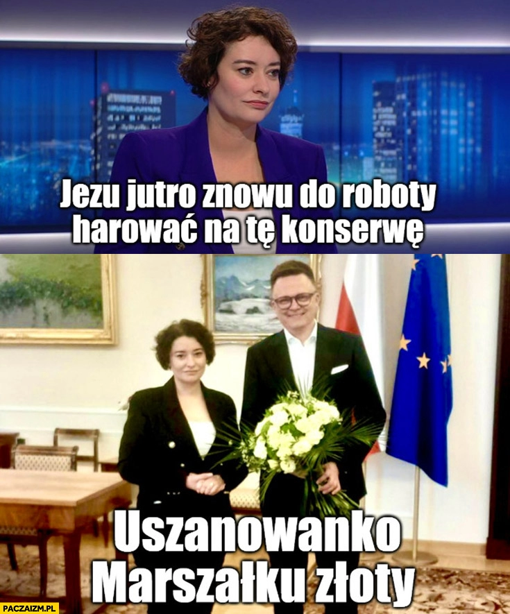 
    Żukowska Jezu jutro znowu do roboty harować na te konserwę Hołownia uszanowanko marszałku złoty