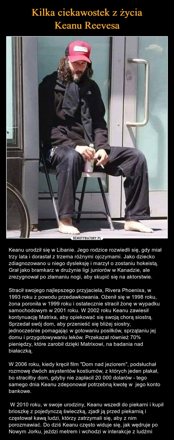 
    Kilka ciekawostek z życia
Keanu Reevesa