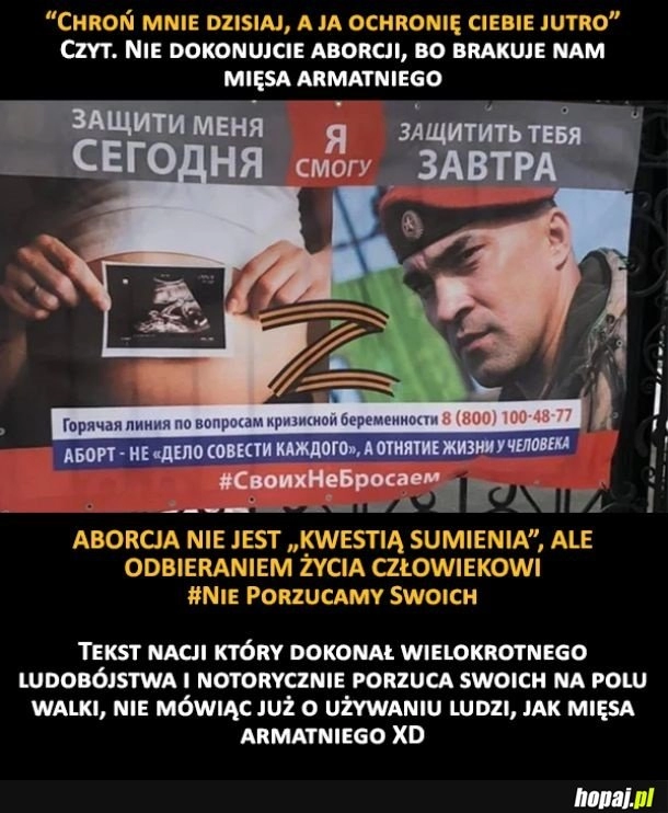 
    Rosyjski antyaborcjonizm level- Hard Debil