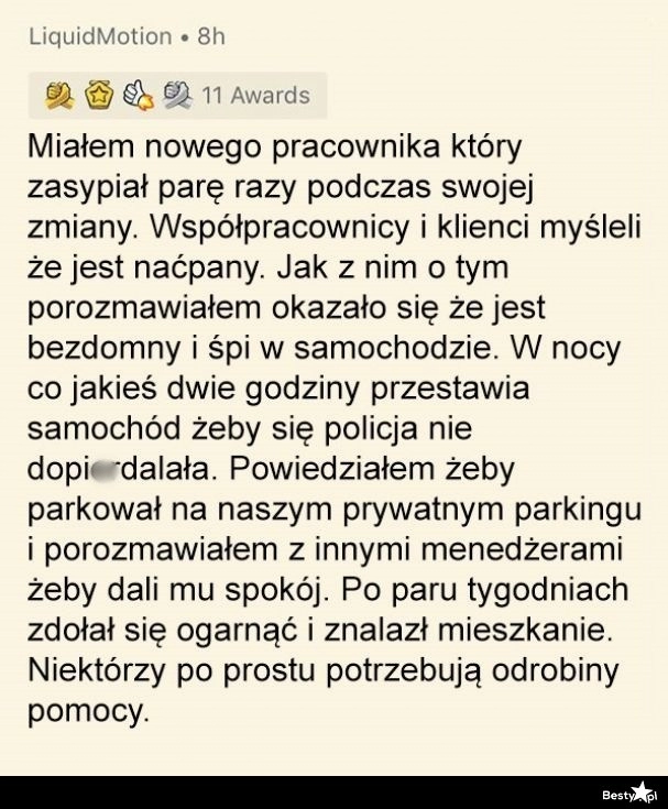 
    Pracownik z ciężką sytuacją 