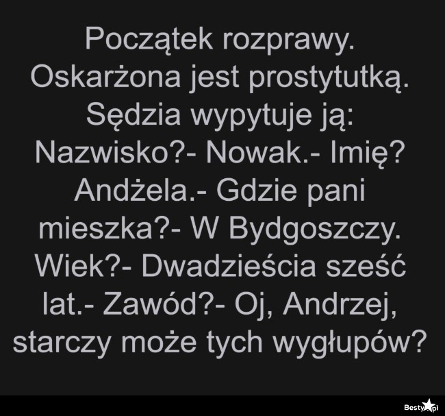 
    Prostytutka Andżela na rozprawie 