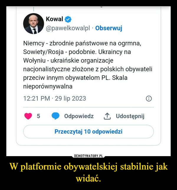 
    W platformie obywatelskiej stabilnie jak widać.