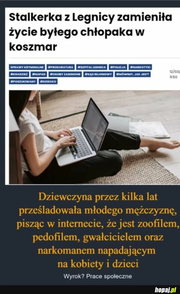 
    To skandal że kobieta dostała prace społeczne za takie coś