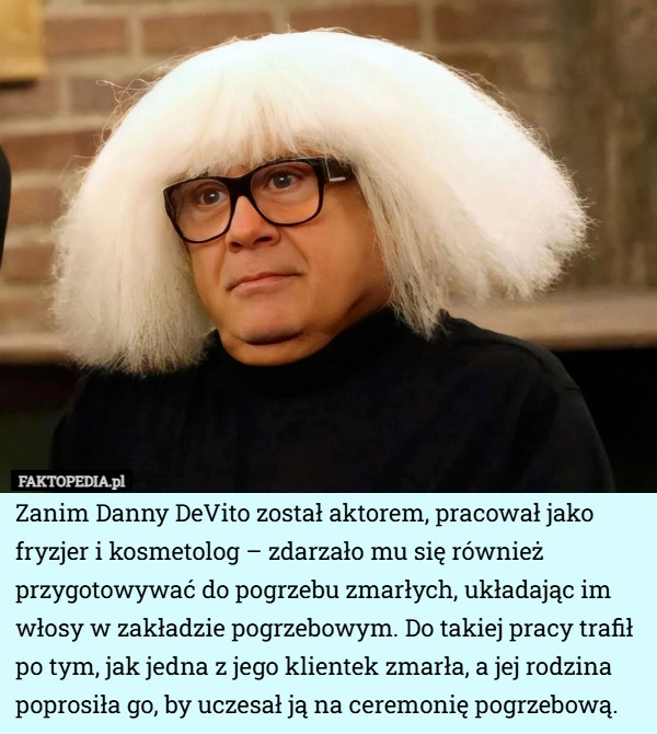 
    Zanim Danny DeVito został aktorem, pracował jako fryzjer i kosmetolog...