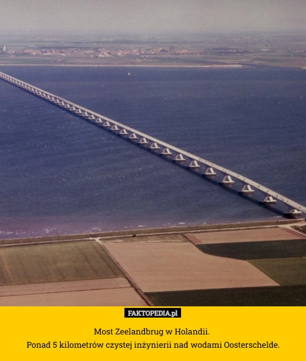 
    Most Zeelandbrug w Holandii. 
Ponad 5 kilometrów czystej inżynierii nad