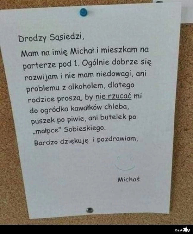 
    Wiadomość do sąsiadów 