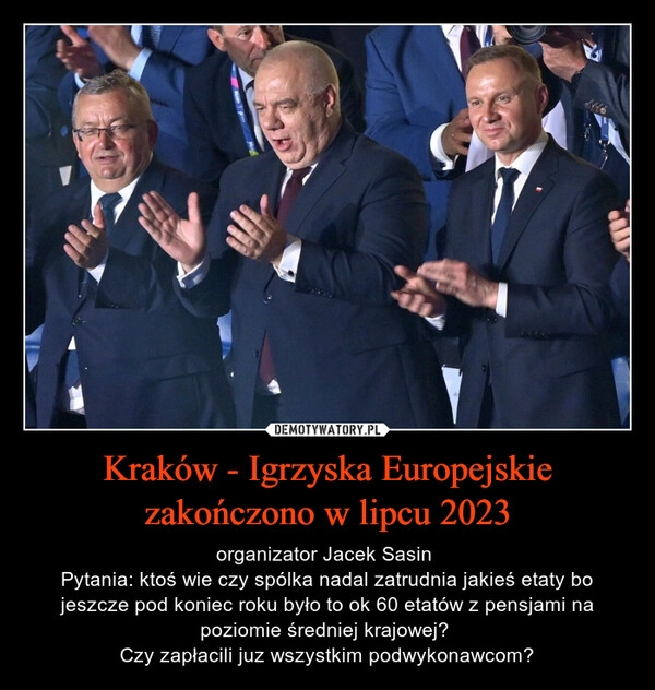 
    Kraków - Igrzyska Europejskie zakończono w lipcu 2023