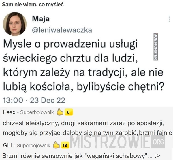 
    
			Sam nie wiem, co myśleć					