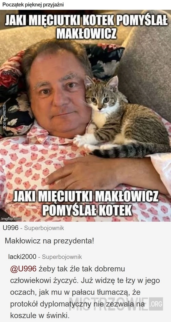 
    Początek pięknej przyjaźni