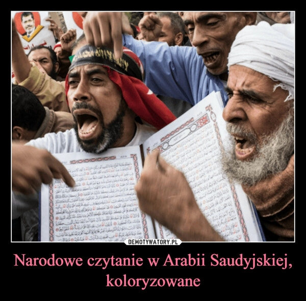 
    Narodowe czytanie w Arabii Saudyjskiej, koloryzowane