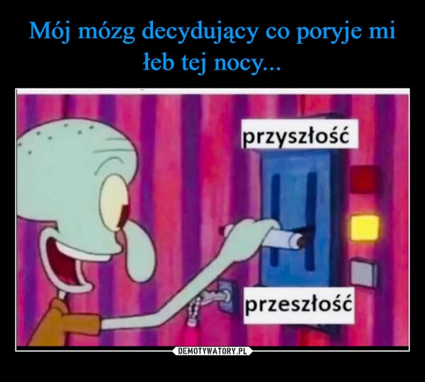 
    Mój mózg decydujący co poryje mi łeb tej nocy...