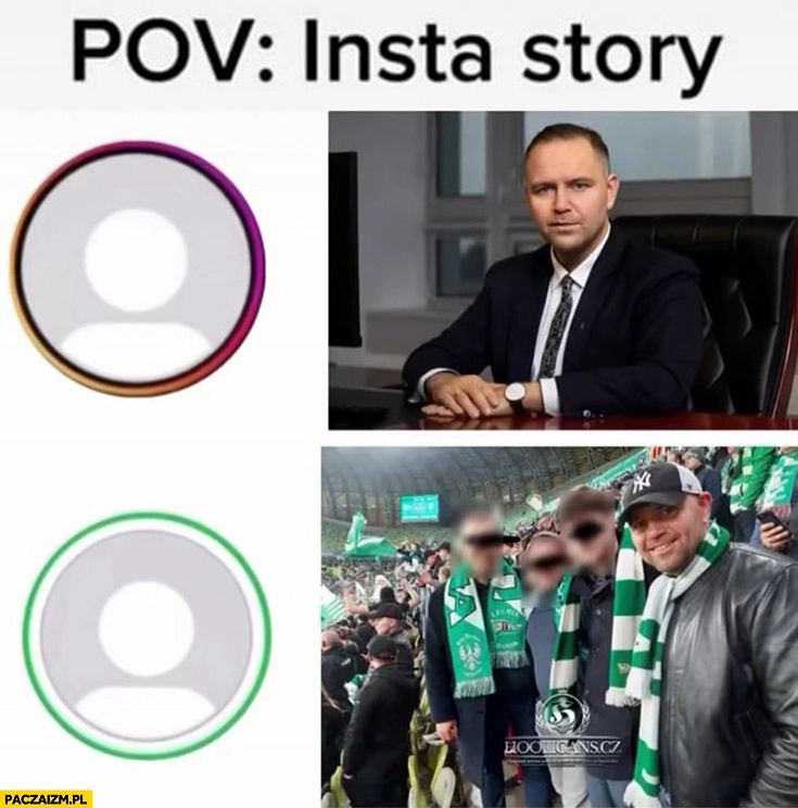 
    Nawrocki POV insta story dla wszystkich w garniturze dla zaufanych na stadionie