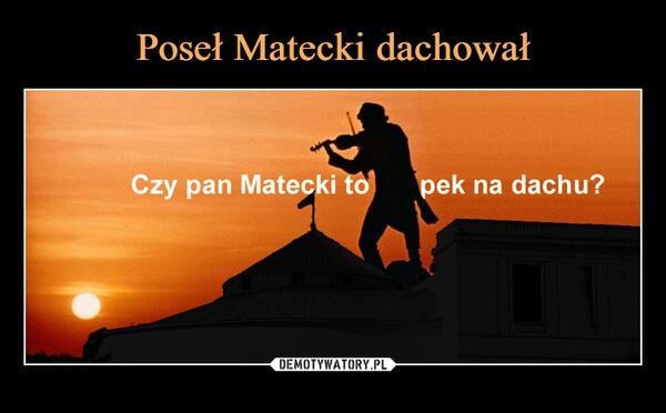 
    Poseł Matecki dachował