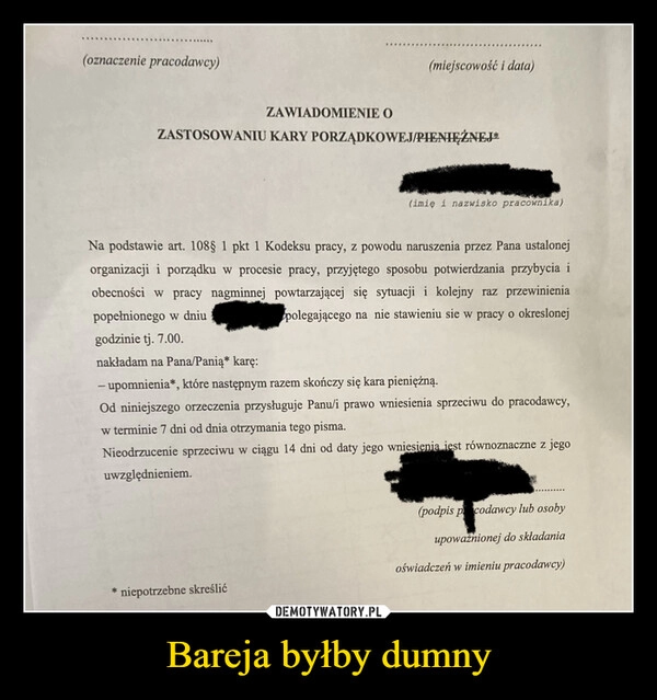 
    Bareja byłby dumny