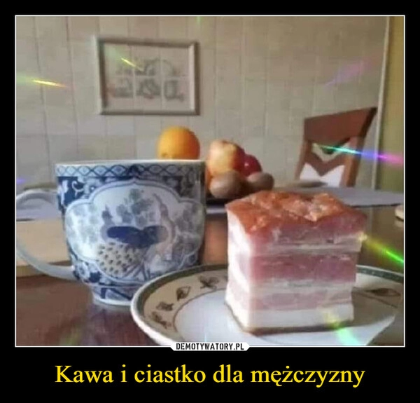 
    Kawa i ciastko dla mężczyzny