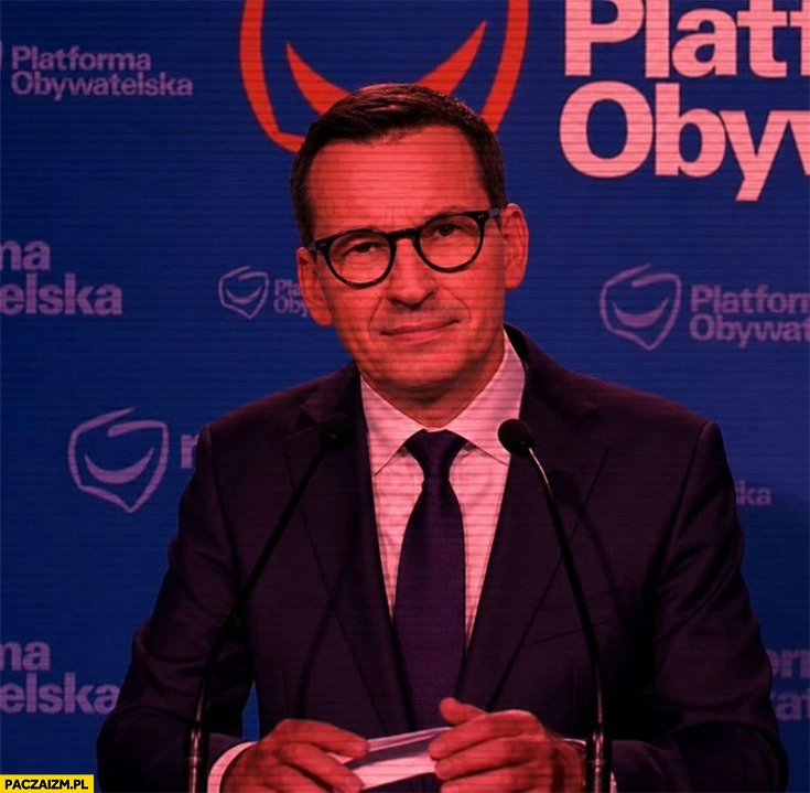 
    Morawiecki diabeł z rogami Tusk przeróbka