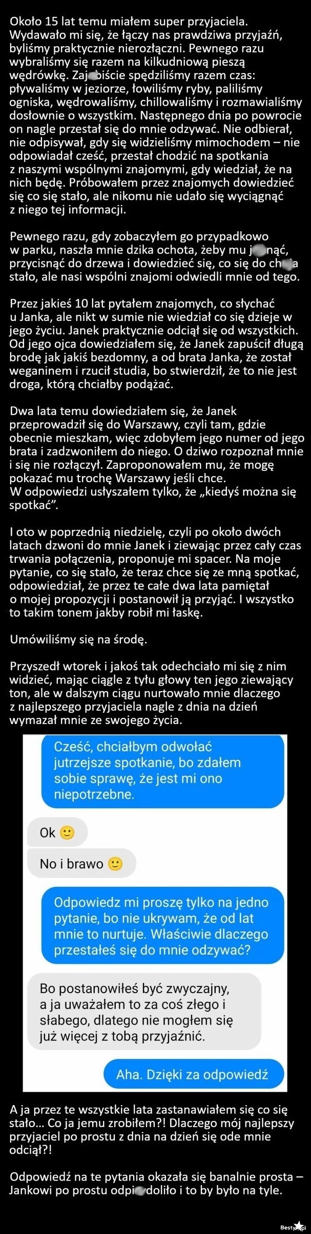 
    O przyjacielu Janku, który nagle zerwał kontakt 