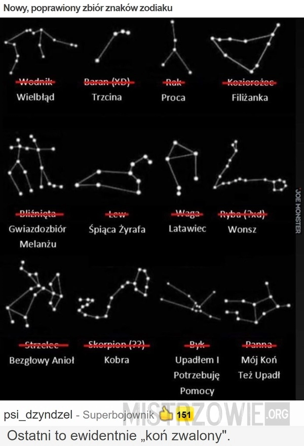 
    Nowy, poprawiony zbiór znaków zodiaku