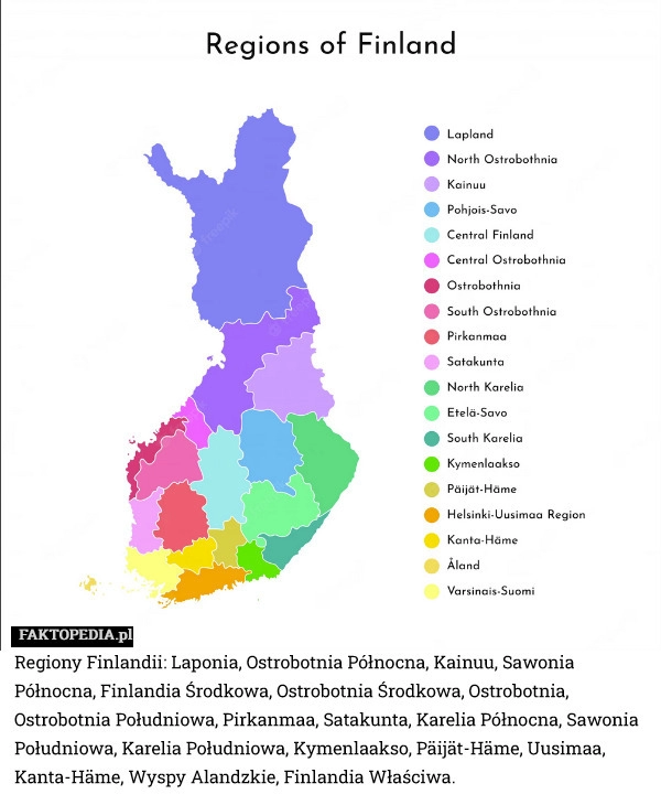 
    Regiony FinlandiiLaponiaOstrobotnia PółnocnaKainuuSawonia PółnocnaFinlandia