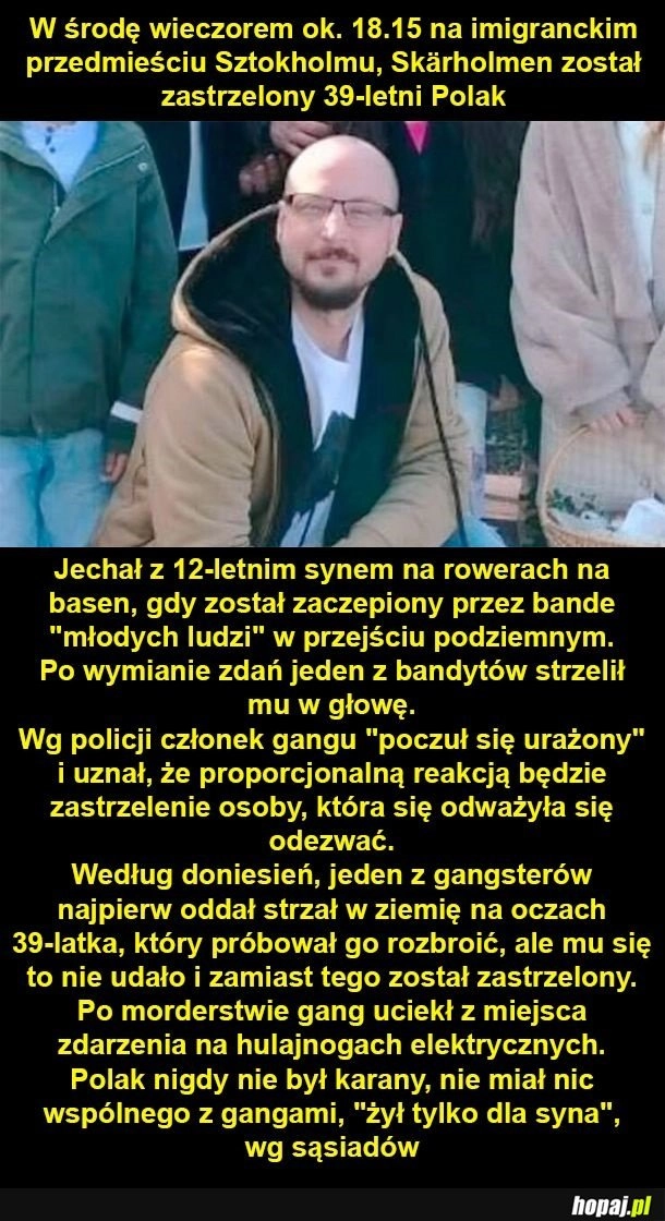 
    Polak zastrzelony w Szwecji