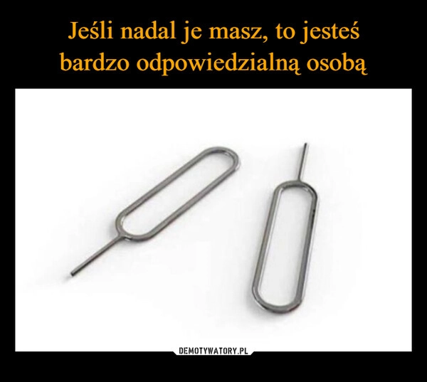 
    Jeśli nadal je masz, to jesteś
bardzo odpowiedzialną osobą