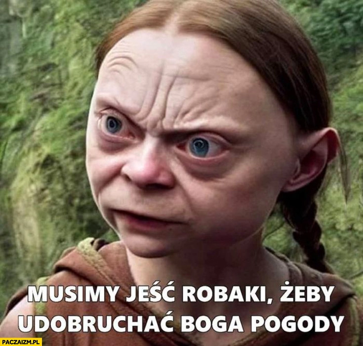 
    Greta Thunberg musimy jeść robaki żeby udobruchać boga pogody